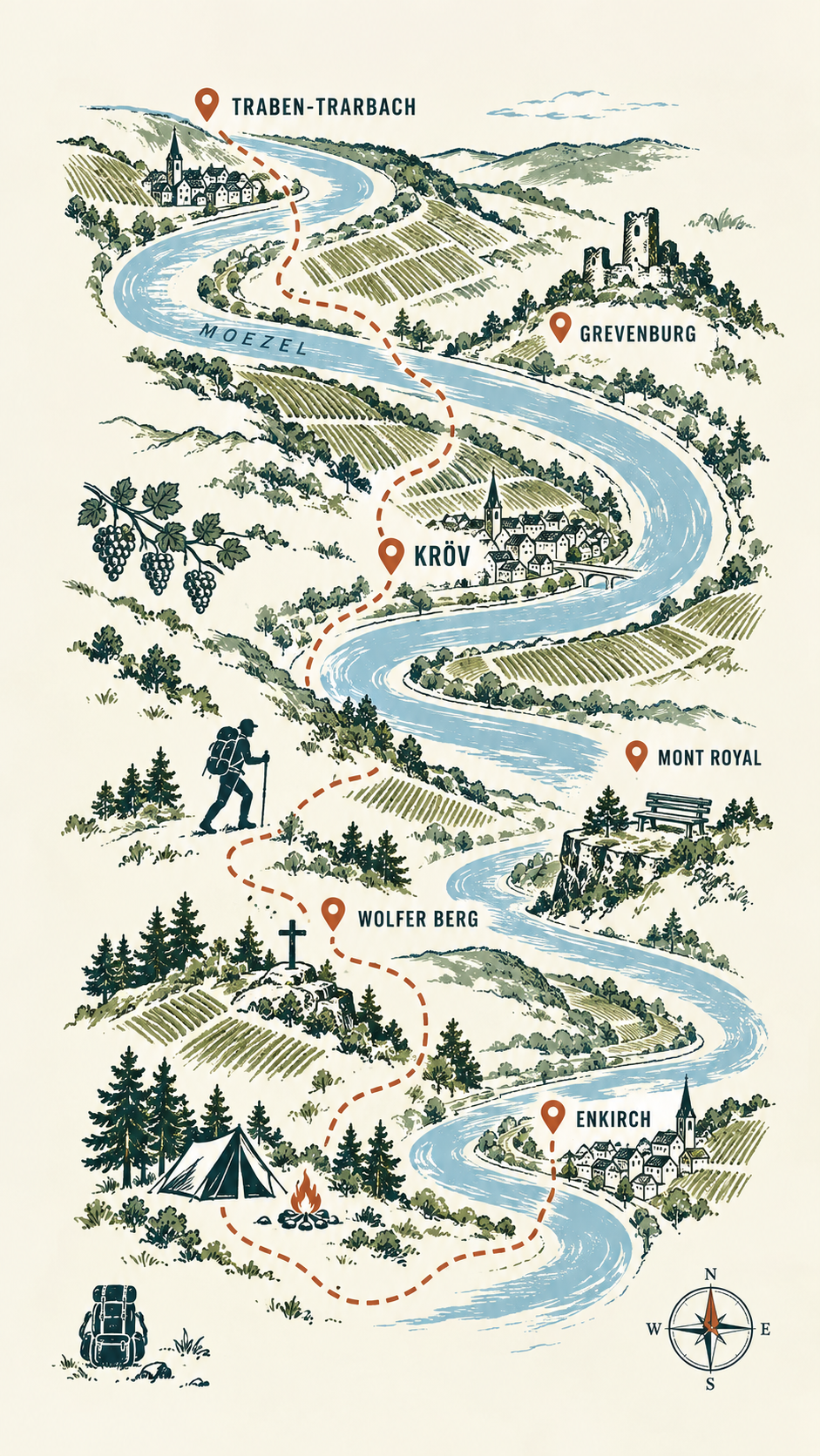 Route en kaart van Weekend Trail Duitsland